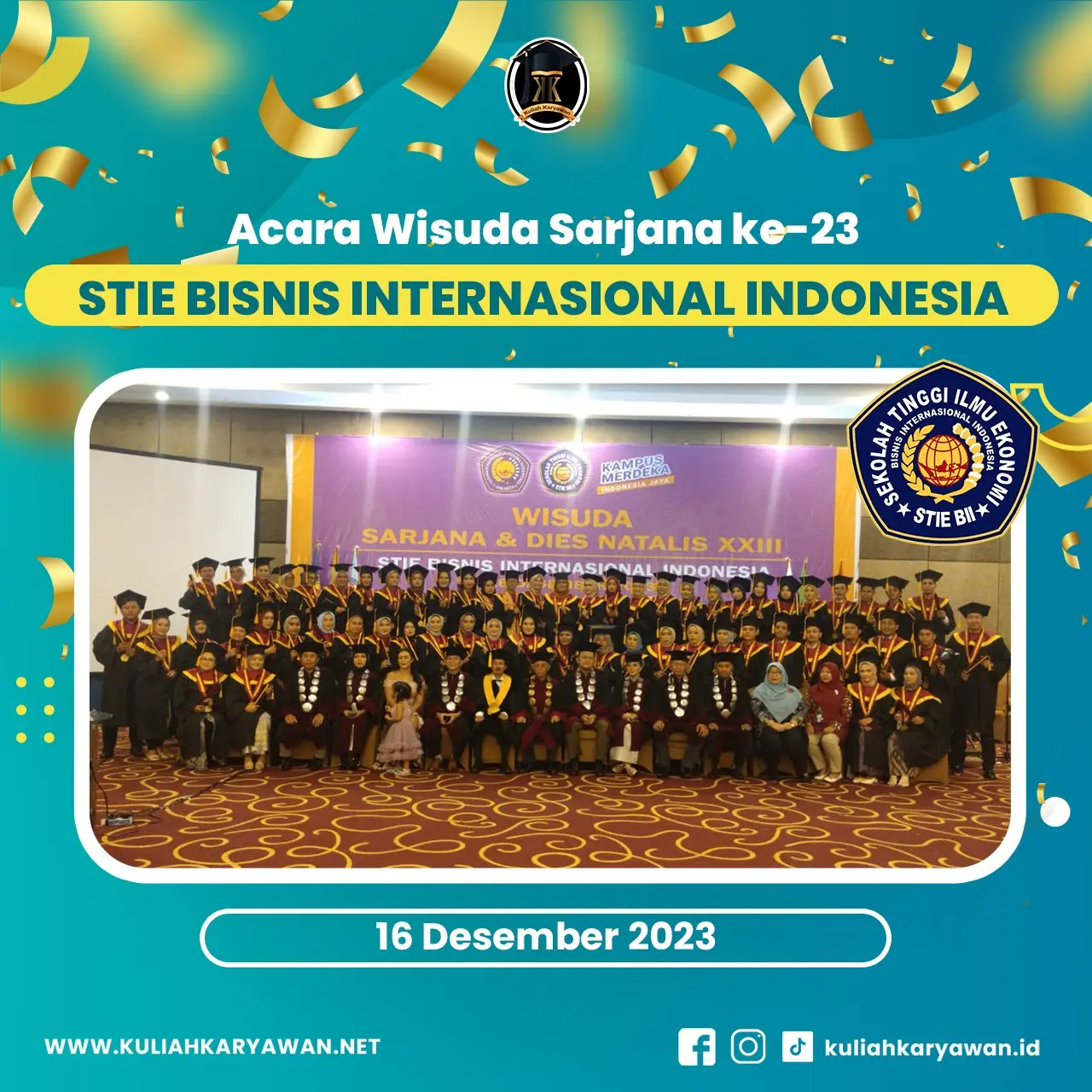 Wisuda Sarjana Ke-23 Kampus STIE Bisnis Internasional Indonesia